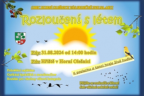 ROZLOUČENÍ S LÉTEM V HORNÍ OLEŠNICI SE BLÍŽÍ