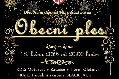 Pozvánka na Obecní ples do Horní Olešnice