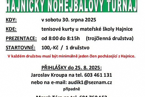 Nohejbalový turnaj v Hajnici