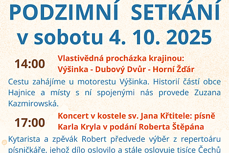 Spolek NaŽďár zve na Podzimní setkání