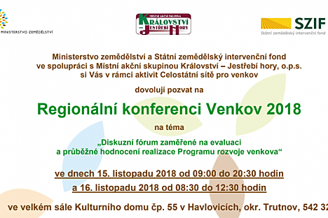 Pozvánka na regionální konferenci Venkov 2018